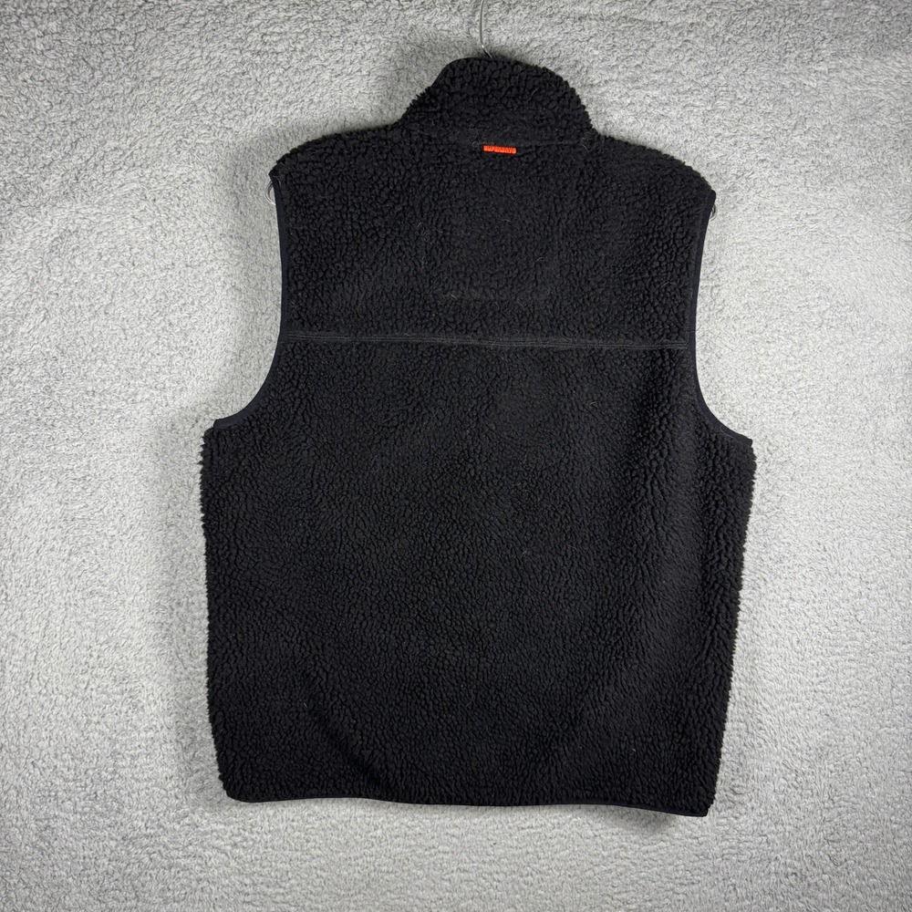 Superdry Mountain Mens Sherpa Fleece Vest Black Orange Mesh Gilet Size M - Picture 2 of 7